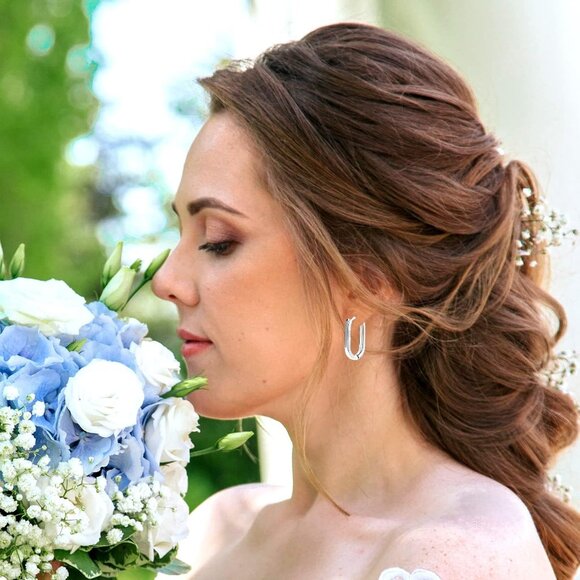 Comfortable and Stylish S925 Silver Hoop Earrings for All Occasions - 2pcs Set - Picture 5 of 7